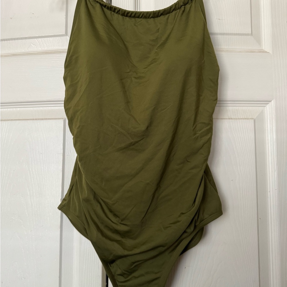 Olive Green One-Piece Swimsuit
